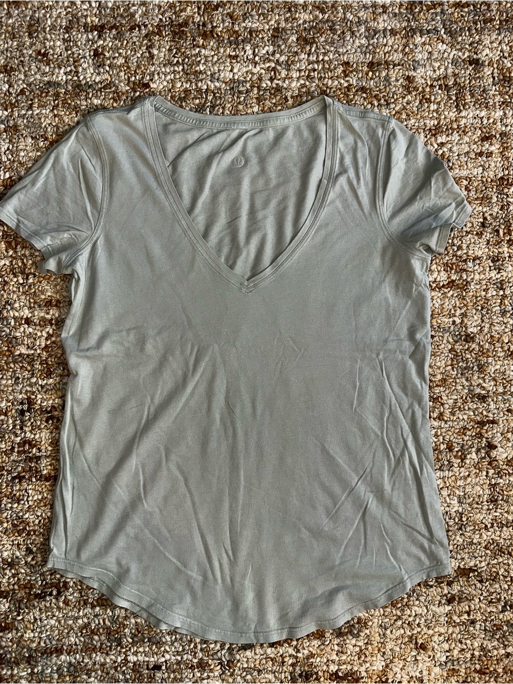lululemon athletica Light Sage V-Neck Short Sleeve Tee